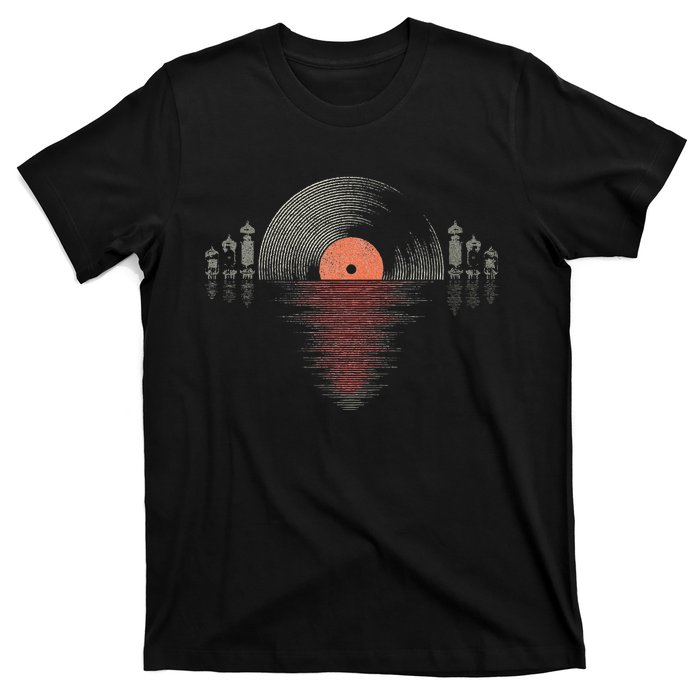 Distressed Vinyl Vacuum Tube Amp Sunset T-Shirt