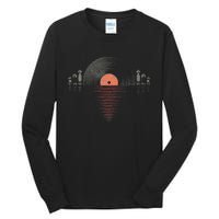 Distressed Vinyl Vacuum Tube Amp Sunset Tall Long Sleeve T-Shirt