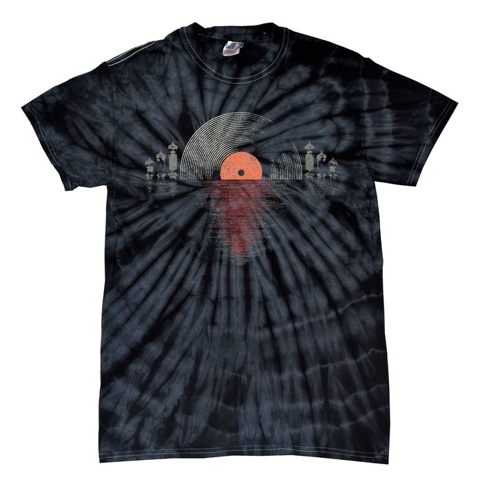 Distressed Vinyl Vacuum Tube Amp Sunset Tie-Dye T-Shirt