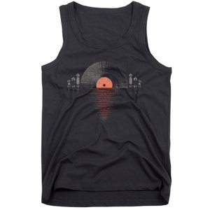 Distressed Vinyl Vacuum Tube Amp Sunset Tank Top