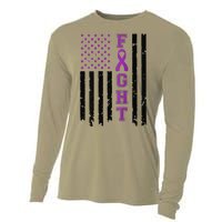 Domestic Violence Warrior Survivor Brave Purple Ribbon Shopp Cooling Performance Long Sleeve Crew