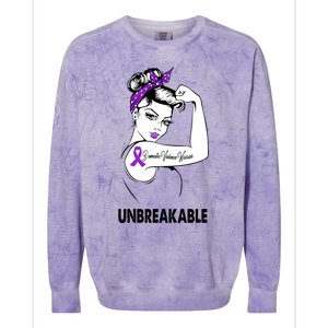 Domestic Violence Warrior Unbreakable Gift Awareness Tee Gift Colorblast Crewneck Sweatshirt