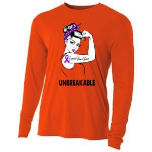 Domestic Violence Warrior Unbreakable Gift Awareness Tee Gift Cooling Performance Long Sleeve Crew