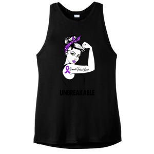 Domestic Violence Warrior Unbreakable Gift Awareness Tee Gift Ladies PosiCharge Tri-Blend Wicking Tank