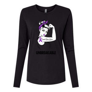 Domestic Violence Warrior Unbreakable Gift Awareness Tee Gift Womens Cotton Relaxed Long Sleeve T-Shirt