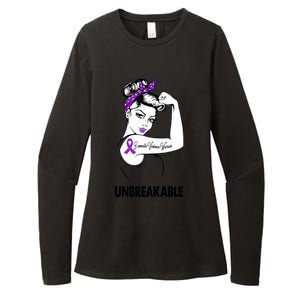 Domestic Violence Warrior Unbreakable Gift Awareness Tee Gift Womens CVC Long Sleeve Shirt