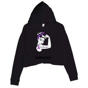 Domestic Violence Warrior Unbreakable Gift Awareness Tee Gift Crop Fleece Hoodie