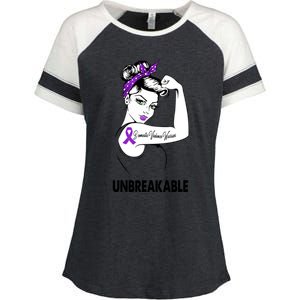 Domestic Violence Warrior Unbreakable Gift Awareness Tee Gift Enza Ladies Jersey Colorblock Tee