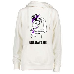 Domestic Violence Warrior Unbreakable Gift Awareness Tee Gift Womens Funnel Neck Pullover Hood