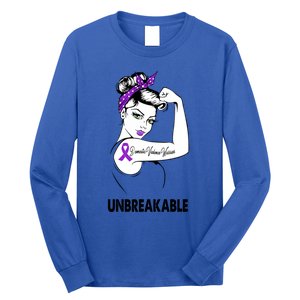 Domestic Violence Warrior Unbreakable Gift Awareness Tee Gift Long Sleeve Shirt