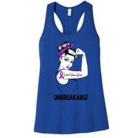 Domestic Violence Warrior Unbreakable Gift Awareness Tee Gift Women's Racerback Tank