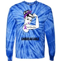 Domestic Violence Warrior Unbreakable Gift Awareness Tee Gift Tie-Dye Long Sleeve Shirt