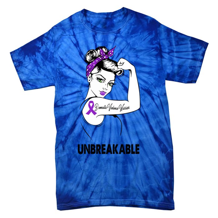 Domestic Violence Warrior Unbreakable Gift Awareness Tee Gift Tie-Dye T-Shirt