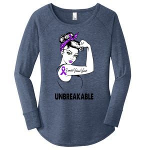 Domestic Violence Warrior Unbreakable Gift Awareness Tee Gift Women's Perfect Tri Tunic Long Sleeve Shirt