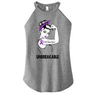 Domestic Violence Warrior Unbreakable Gift Awareness Tee Gift Women's Perfect Tri Rocker Tank