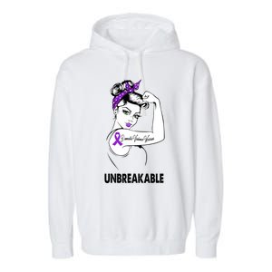 Domestic Violence Warrior Unbreakable Gift Awareness Tee Gift Garment-Dyed Fleece Hoodie