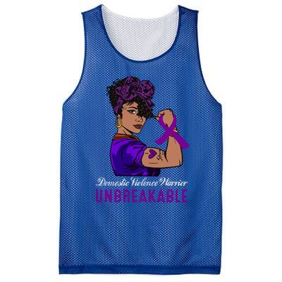 Domestic Violence Warrior Unbreakable Meaningful Gift Awareness Cool Gift Mesh Reversible Basketball Jersey Tank