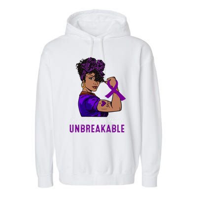 Domestic Violence Warrior Unbreakable Meaningful Gift Awareness Cool Gift Garment-Dyed Fleece Hoodie