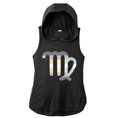 Demifluid Virgo Zodiac Sign Demifluid Pride Flag Gift Ladies PosiCharge Tri-Blend Wicking Draft Hoodie Tank