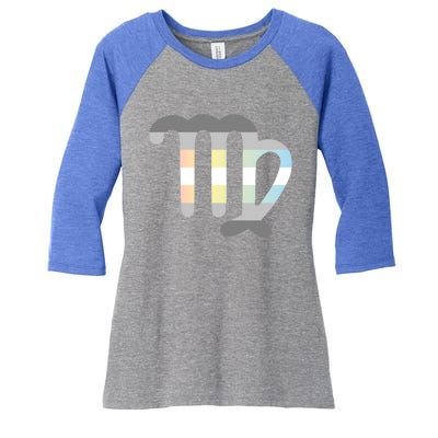 Demifluid Virgo Zodiac Sign Demifluid Pride Flag Gift Women's Tri-Blend 3/4-Sleeve Raglan Shirt