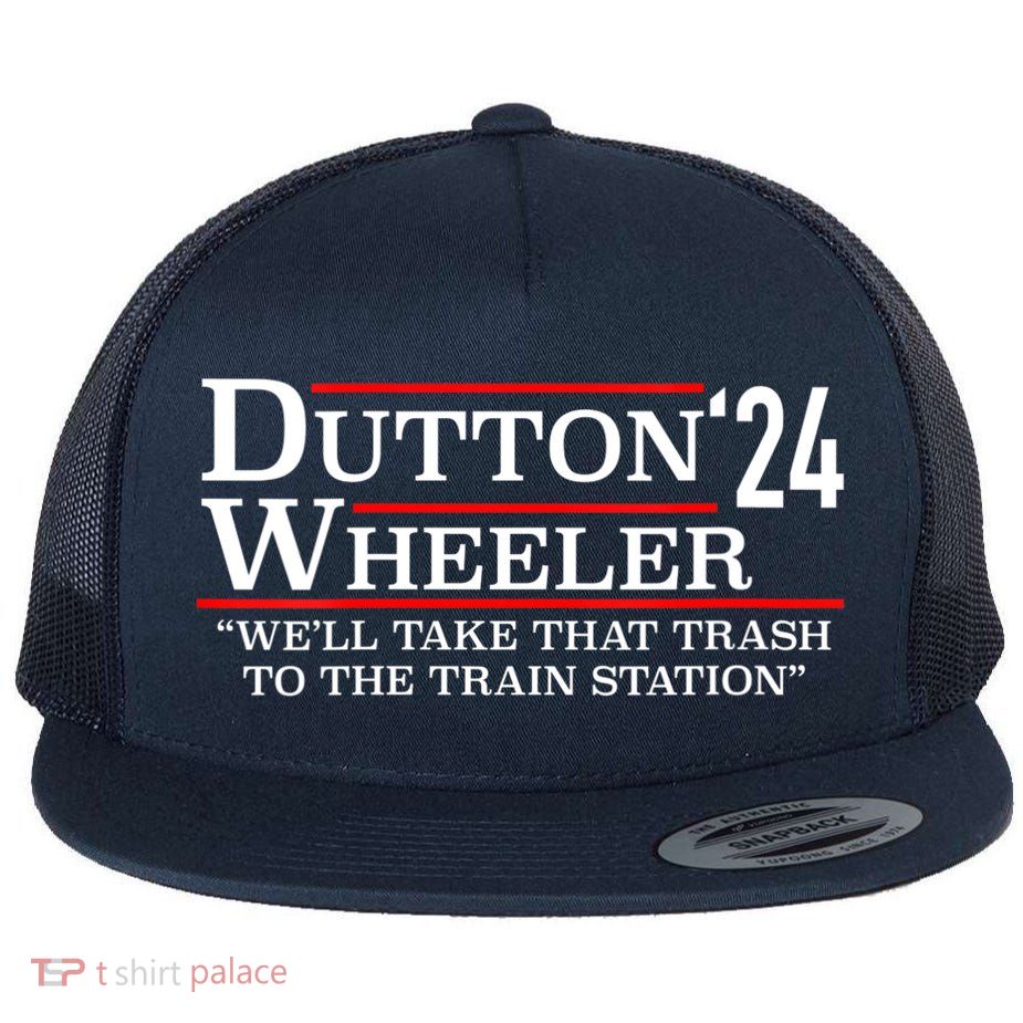 D_utton Wheeler 2024 Train Station Anti Biden Yellow Stone Flat Bill Trucker Hat