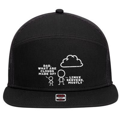 Dad What Are Clouds Made Of Linux Servers It Programmer 7 Panel Mesh Trucker Snapback Hat
