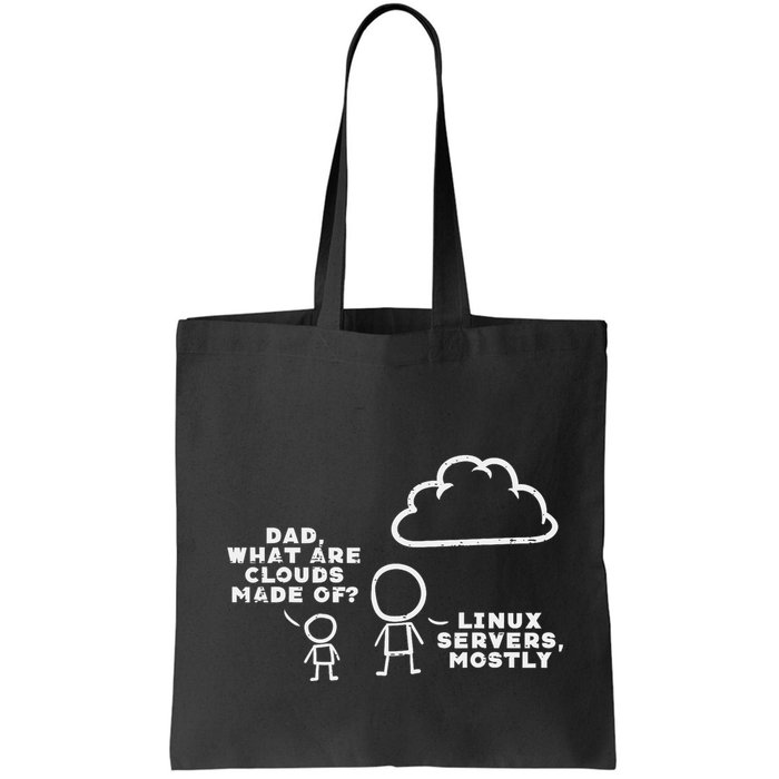 Dad What Are Clouds Made Of Linux Servers It Programmer Tote Bag