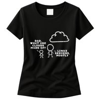 Dad What Are Clouds Made Of Linux Servers It Programmer Women's T-Shirt