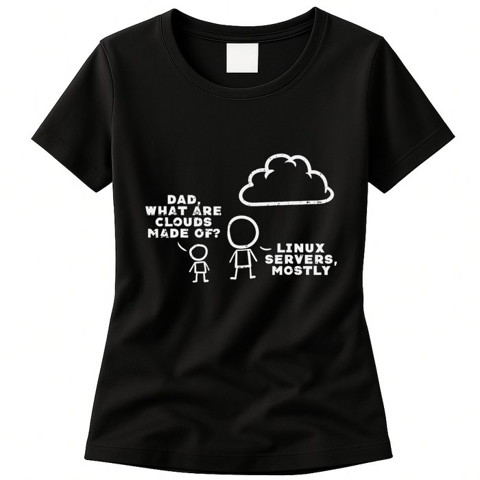 Dad What Are Clouds Made Of Linux Servers It Programmer Women's T-Shirt