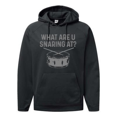 Drummer What Are You Snaring At Funny Drums Snare Performance Fleece Hoodie