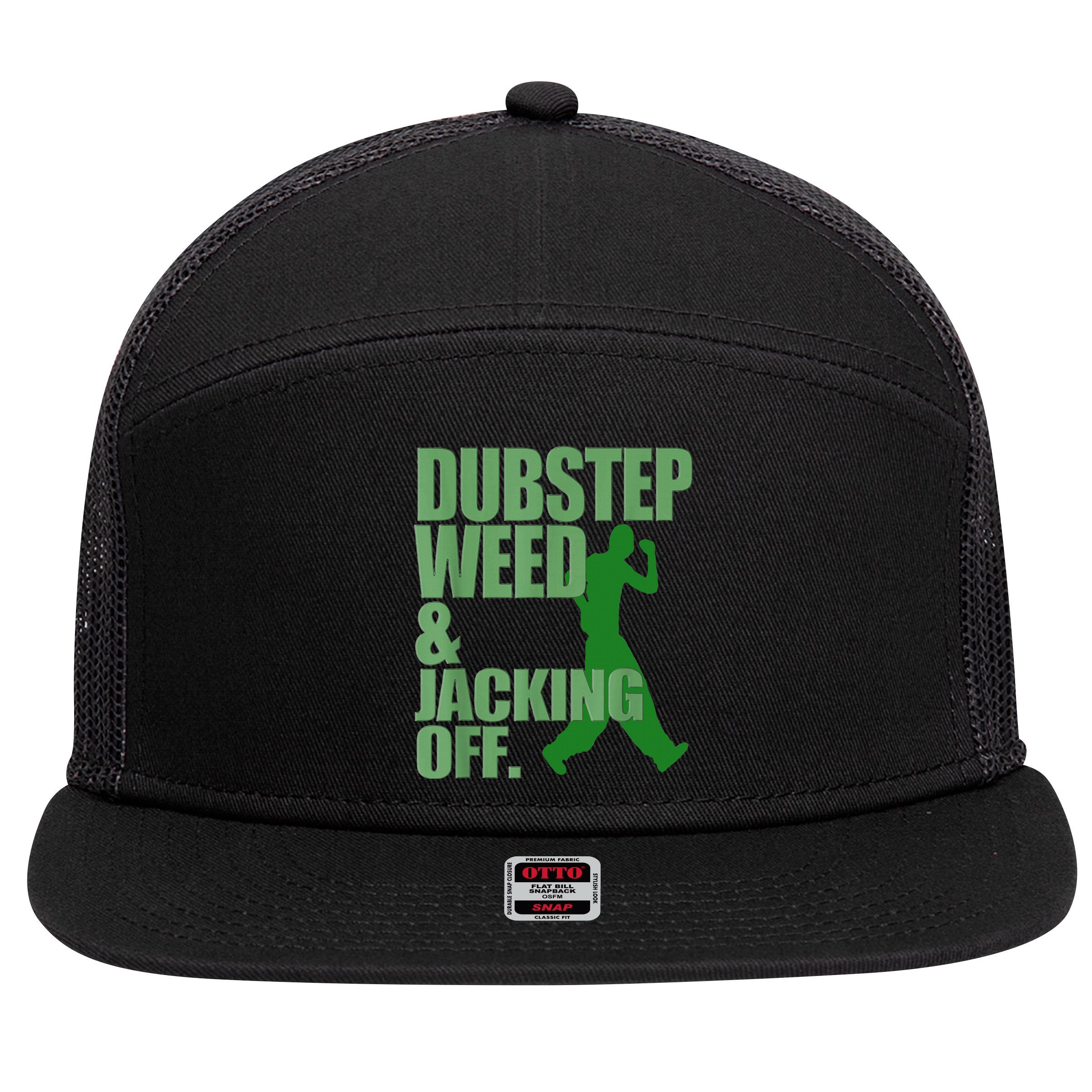 Dubstep Weed And Jacking Off 7 Panel Mesh Trucker Snapback Hat