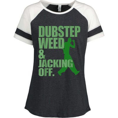 Dubstep Weed And Jacking Off Enza Ladies Jersey Colorblock Tee