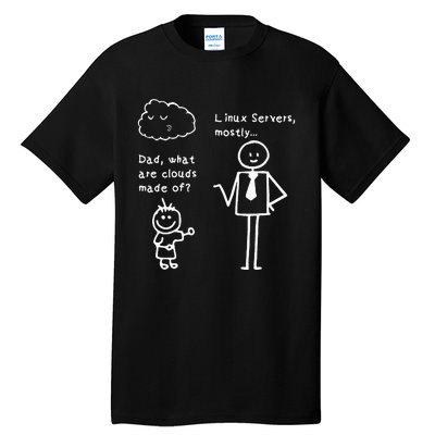 Dad What Are Clouds Made Of Linux Servers Sysadmin Gift Tall T-Shirt