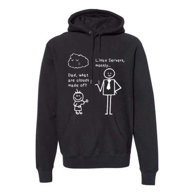 Dad What Are Clouds Made Of Linux Servers Sysadmin Gift Premium Hoodie