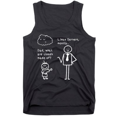 Dad What Are Clouds Made Of Linux Servers Sysadmin Gift Tank Top