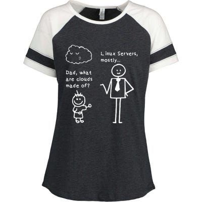 Dad What Are Clouds Made Of Linux Servers Sysadmin Gift Enza Ladies Jersey Colorblock Tee