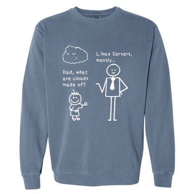 Dad What Are Clouds Made Of Linux Servers Sysadmin Gift Garment-Dyed Sweatshirt