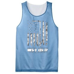 Distressed Welder American Flag USA Patriotic Welder Mesh Reversible Basketball Jersey Tank