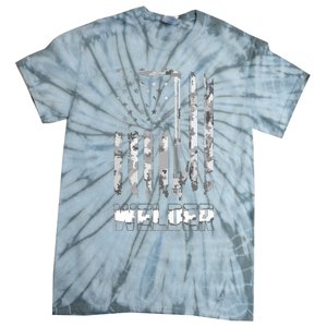 Distressed Welder American Flag USA Patriotic Welder Tie-Dye T-Shirt