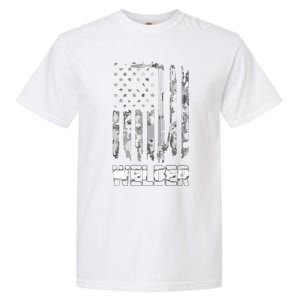 Distressed Welder American Flag USA Patriotic Welder Garment-Dyed Heavyweight T-Shirt