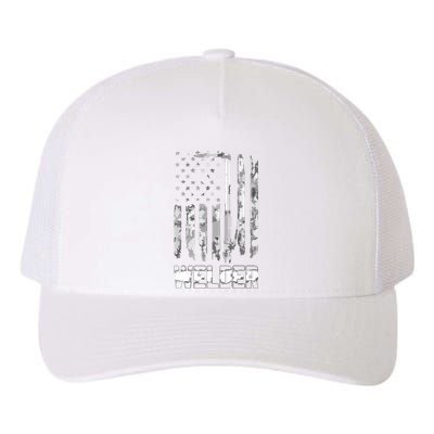 Distressed Welder American Flag USA Patriotic Welder Yupoong Adult 5-Panel Trucker Hat