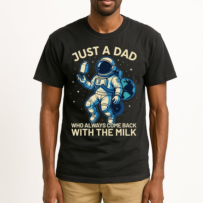 Dad Who Always Came Back With The Milk Star Astronaut Space Tall T-Shirt