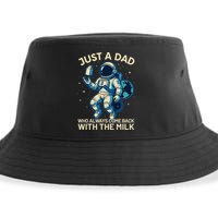 Dad Who Always Came Back With The Milk Star Astronaut Space Sustainable Bucket Hat