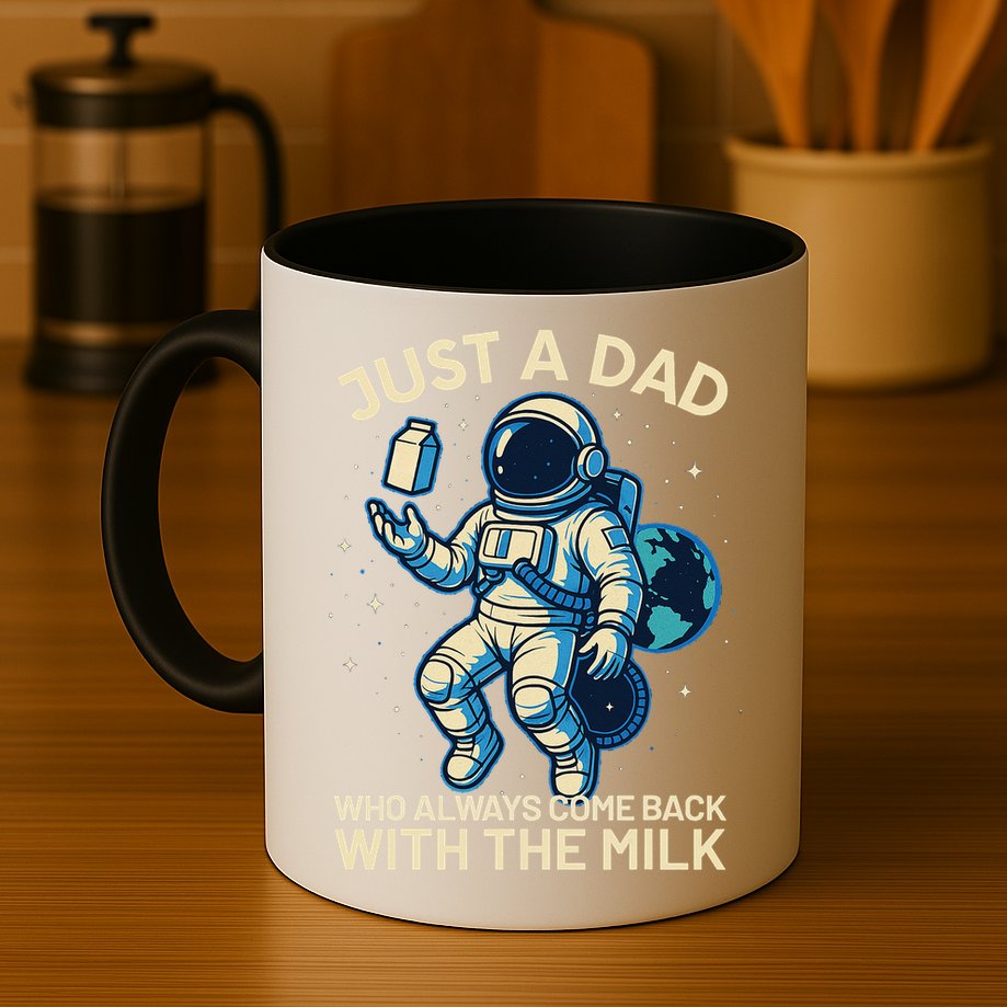 Dad Who Always Came Back With The Milk Star Astronaut Space Mug