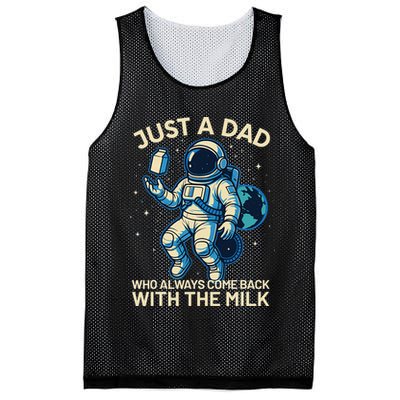 Dad Who Always Came Back With The Milk Star Astronaut Space Mesh Reversible Basketball Jersey Tank
