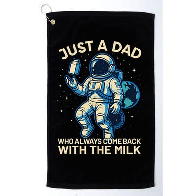 Dad Who Always Came Back With The Milk Star Astronaut Space Golf Towel