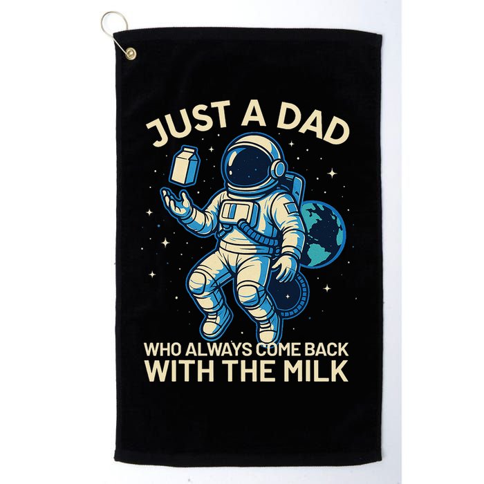 Dad Who Always Came Back With The Milk Star Astronaut Space Golf Towel