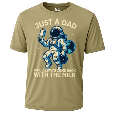 Dad Who Always Came Back With The Milk Star Astronaut Space Cooling Performance Crew T-Shirt