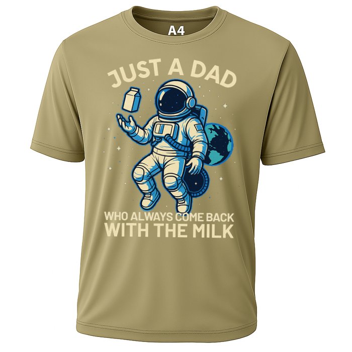 Dad Who Always Came Back With The Milk Star Astronaut Space Cooling Performance Crew T-Shirt