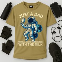 Dad Who Always Came Back With The Milk Star Astronaut Space Cooling Performance Crew T-Shirt